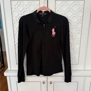 Ralph Lauren Black Polo with Pink Accent
